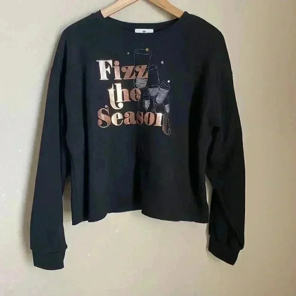 BP Fizz The Season Graphic Sweatshirt Black - Picture 1 of 8